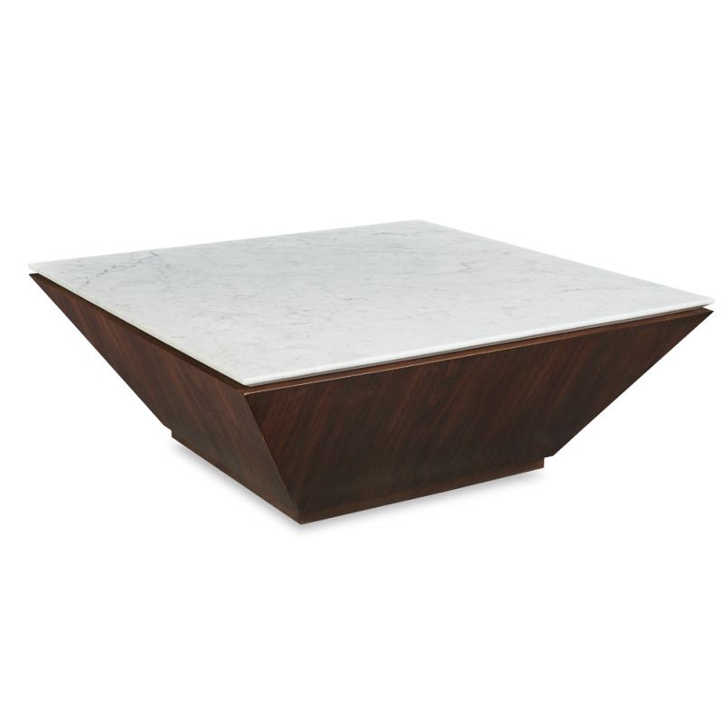 Century Furniture - Compositions Brown, Off-white Compositions Cocktail Table W/Marble Top - C9H-602M