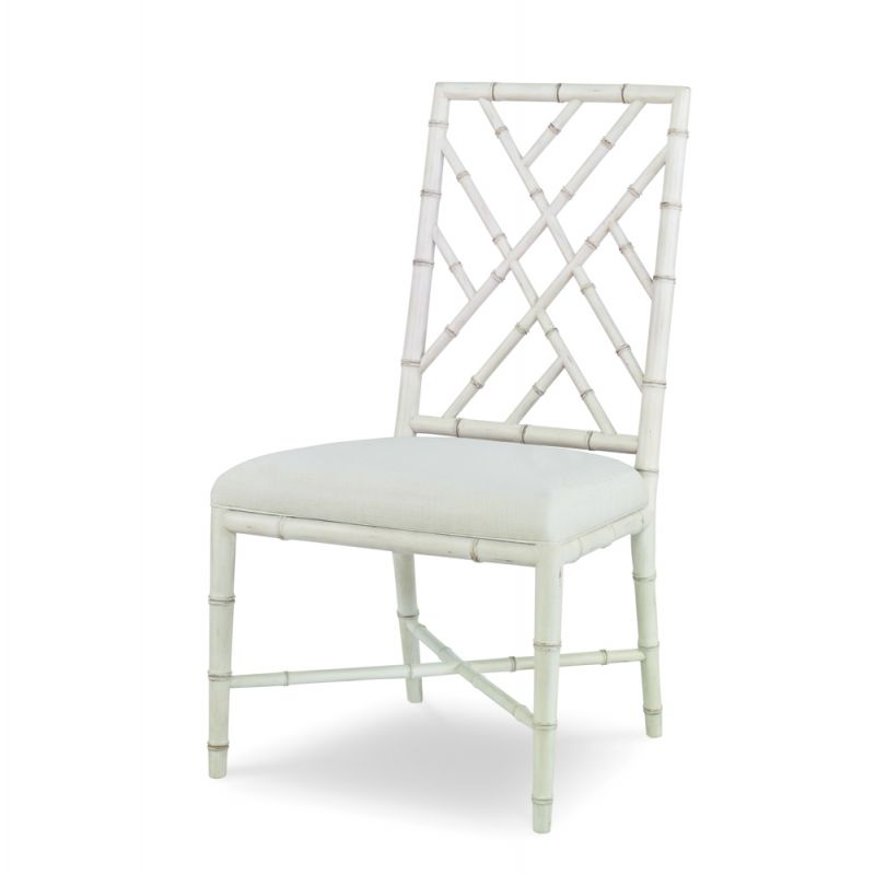 Century Furniture - Curate - Brighton Side Chair-Antique White/Flax - CT2008S-AW-FL