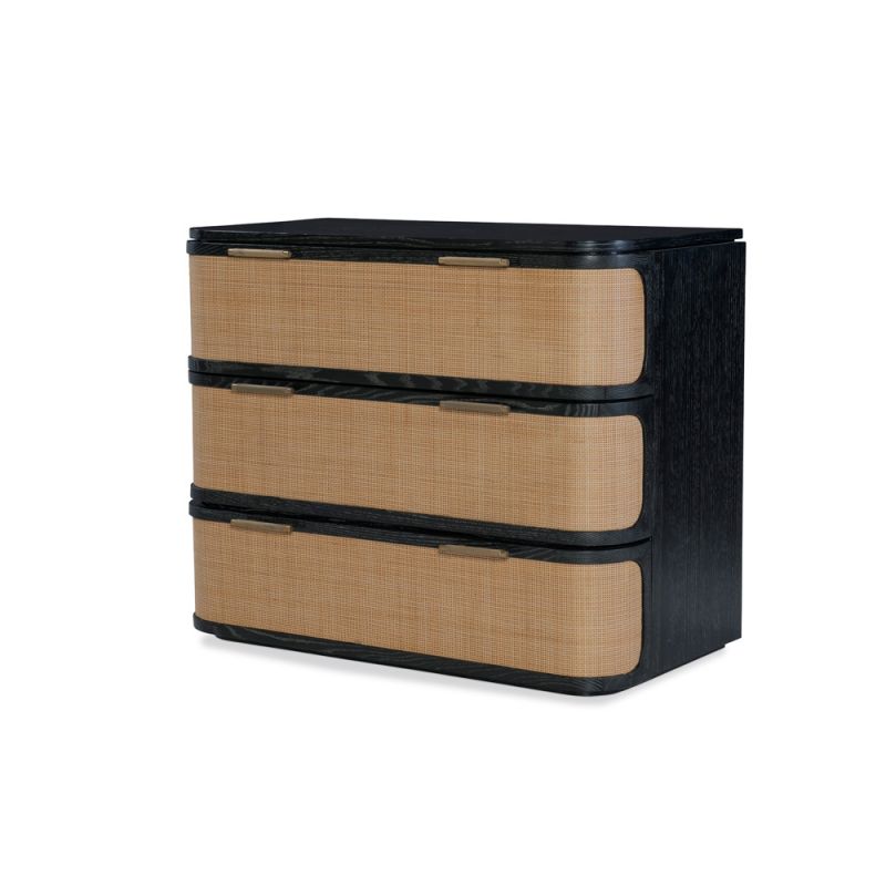 Century Furniture - Curate Black, Natural Rohan Three Drawer Chest - CT6093