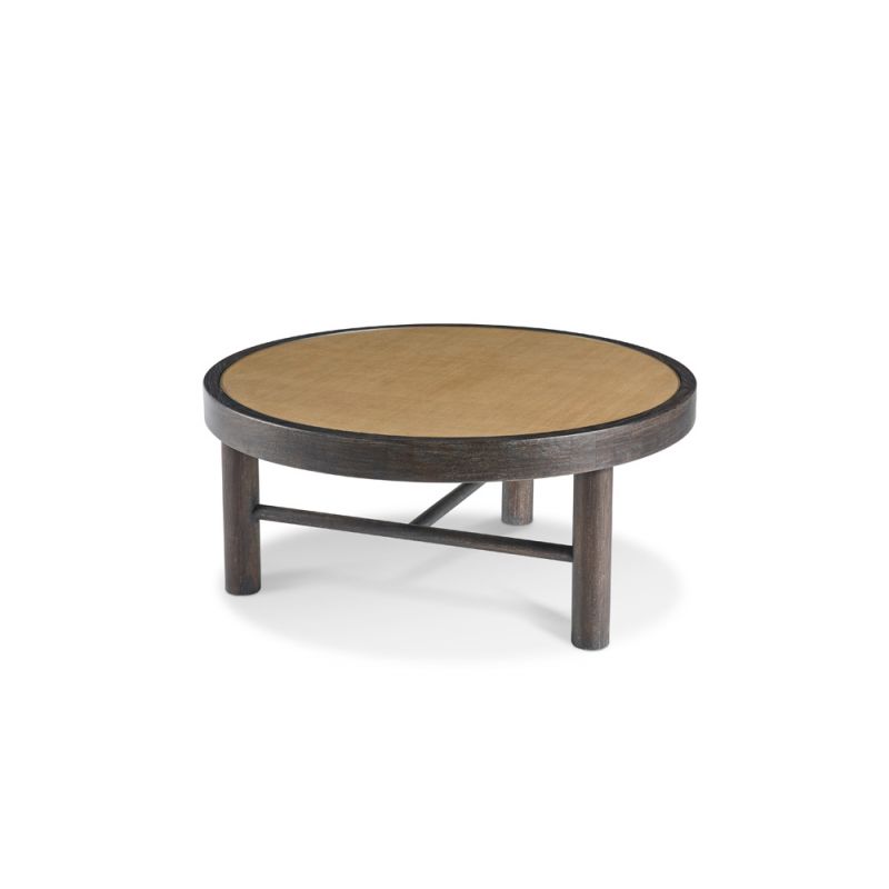 Century Furniture - Grand Tour Furniture Dark Cerused, Natural Raffia Aster Cocktail Table - Large - SF6199L