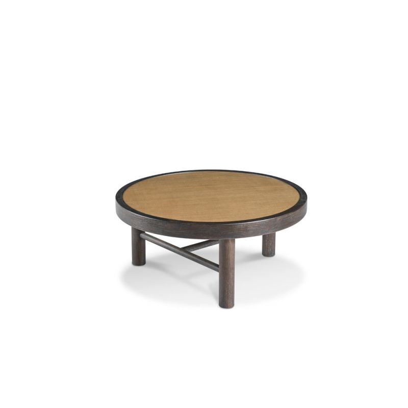 Century Furniture - Grand Tour Furniture Dark Cerused, Natural Raffia Aster Cocktail Table - Small - SF6199S