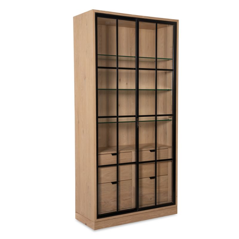 Century Furniture - Grand Tour Furniture Light Natural Oak, Bronze Open Sky Tall Display Cabinet - SF6211