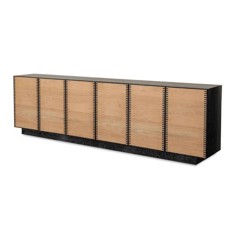 Century Furniture - Grand Tour Furniture Black Cerused, Natural Oak Wayland Large Media Console - SF6186-1