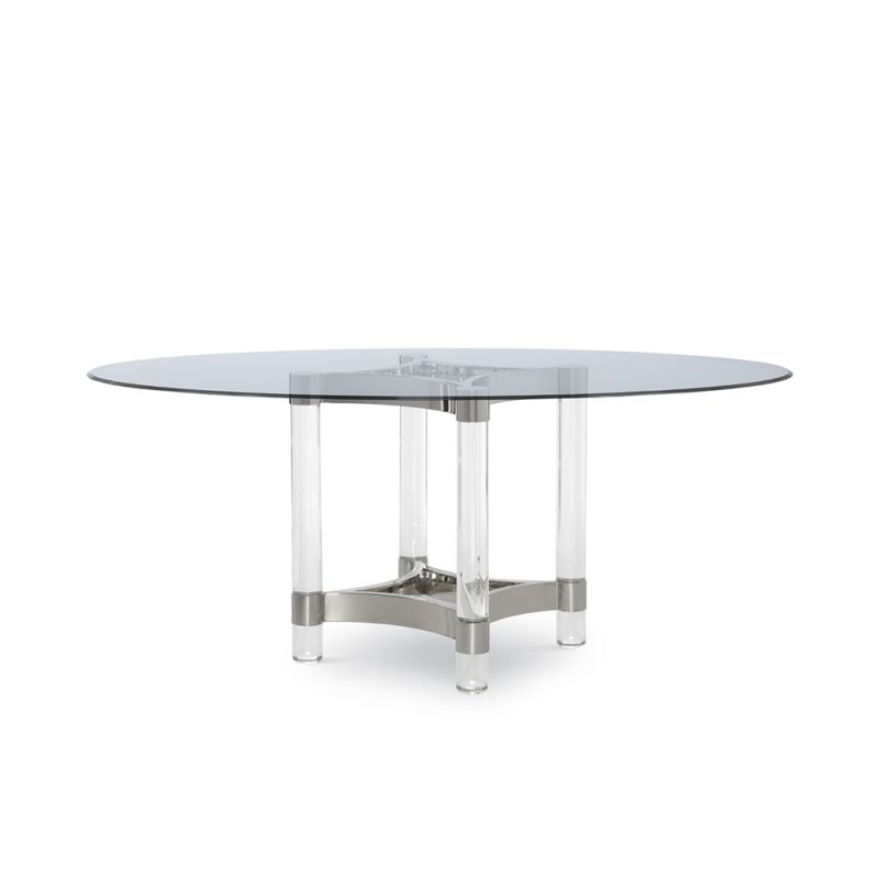 Century Furniture - Table Base-Stainless With Glass Top 48