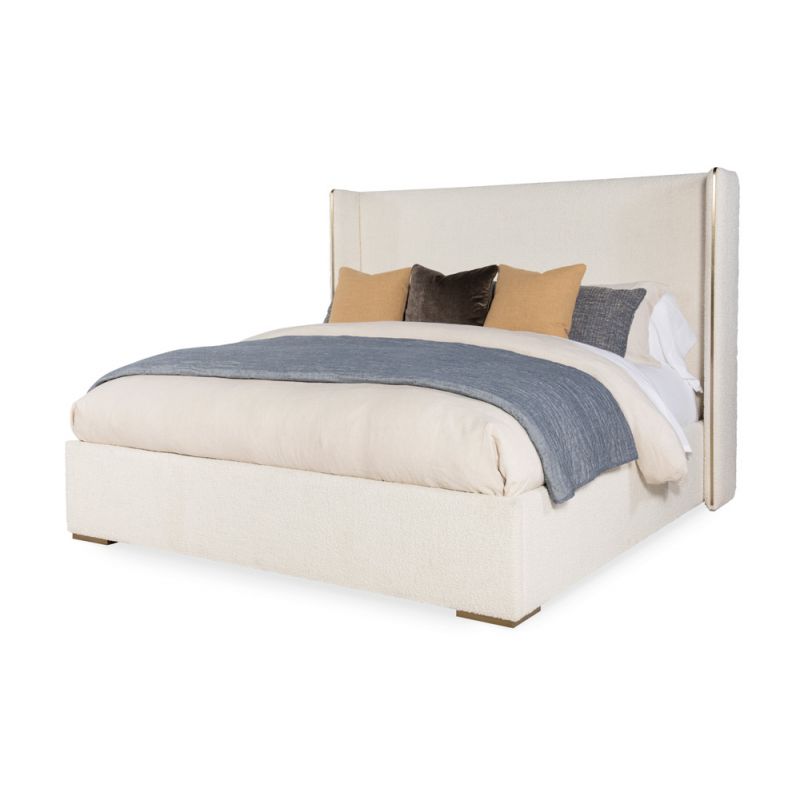 Century Furniture - Cadence Off-white Upholstered Wing Bed - King - CAA-126