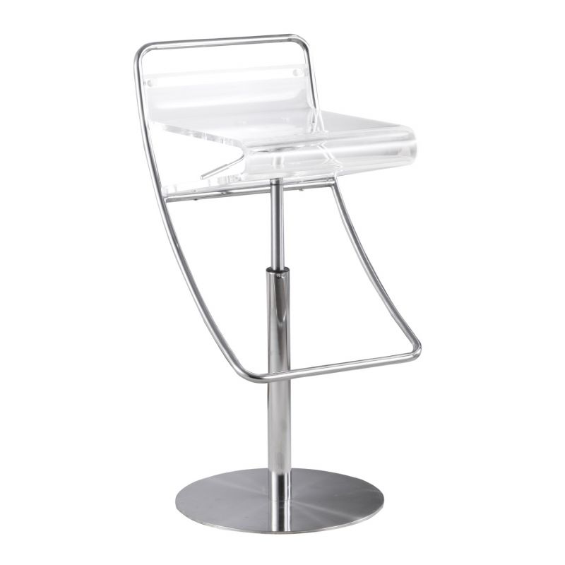 Chintaly - Acrylic Adjustable Height Stool - 4080-AS-CLR