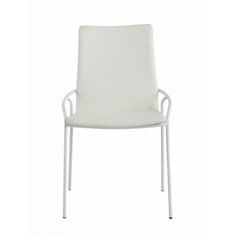 Chintaly - Alicia Contemporary White Upholstered Side Chair (Set of 4) - ALICIA-SC-WHT