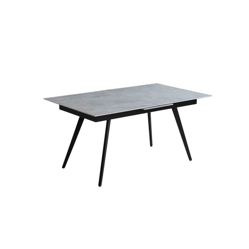 Chintaly - Amanda Contemporary Extendable Dining Table w/ Marbleized Glass Top - AMANDA-DT