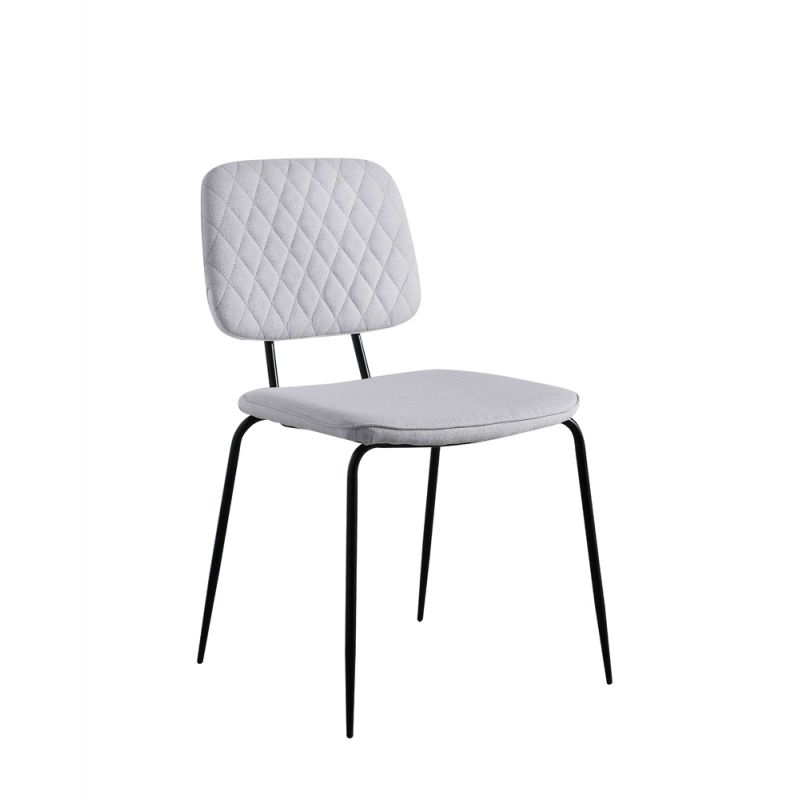 Chintaly - Bertha Contemporary Side Chair w/ Diamond Stitch Backrest (Set of 4) - BERTHA-SC-GRY