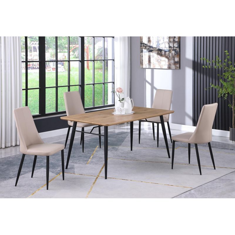 Chintaly - Bridget - Modern Dining Set w/ Wooden Table & Chairs - BRIDGET-5PC