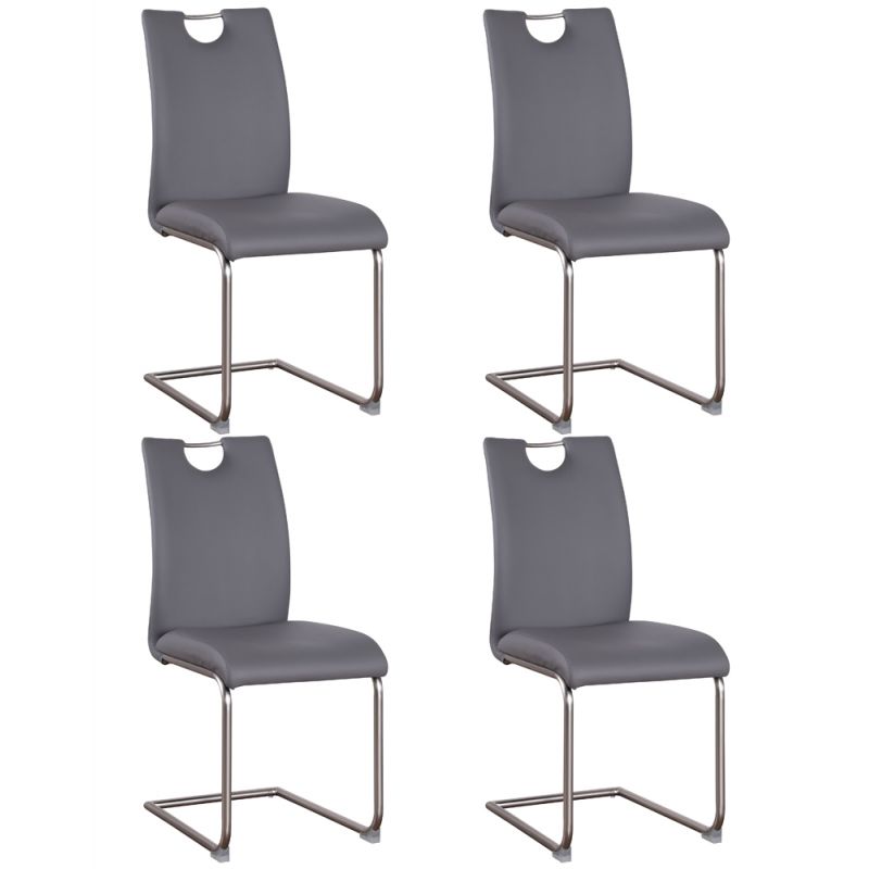 Chintaly - Carina Handle Back Cantilever Side Chair in Gray (Set of 4) - CARINA-SC-GRY