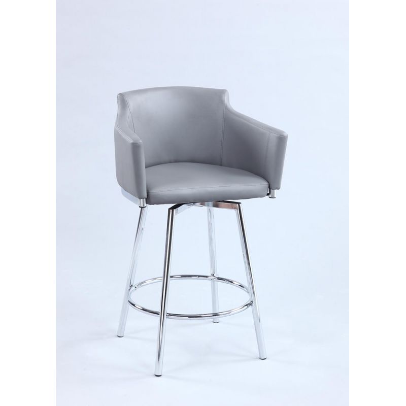 Chintaly - Club Bar Stool With Memory Swivel - DUSTY-BS-GRY