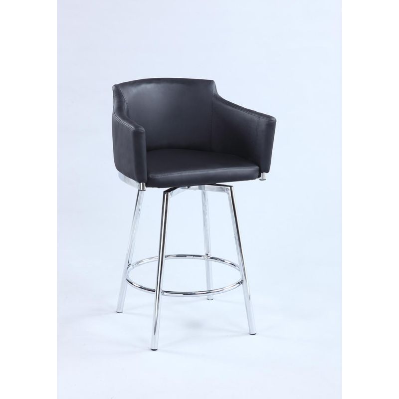 Chintaly - Club Bar Stool With Memory Swivel - DUSTY-BS-BLK