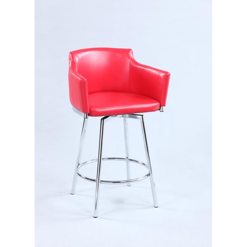 Chintaly - Club Bar Stool With Memory Swivel - DUSTY-BS-RED