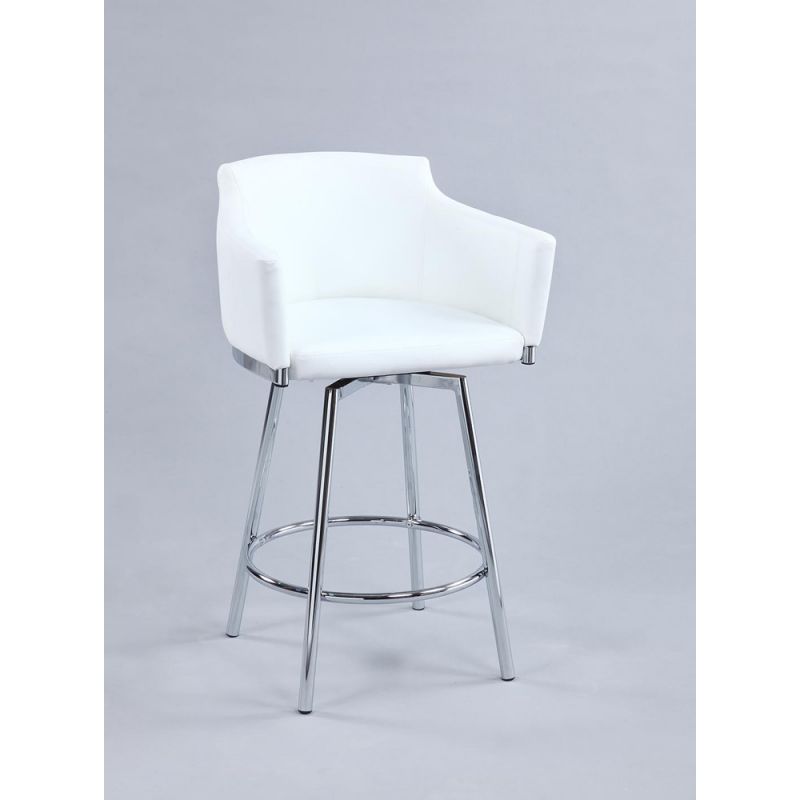 Chintaly - Club Bar Stool With Memory Swivel - DUSTY-BS-WHT