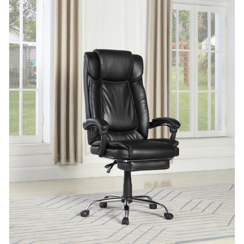 Chintaly - Computer Chair With Extendable Footrest In Black - 7288-CCH-BLK
