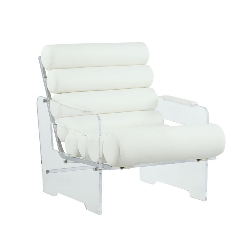 Chintaly - Contemporary Acrylic Frame Accent Chair - 2060-ACC-WHT