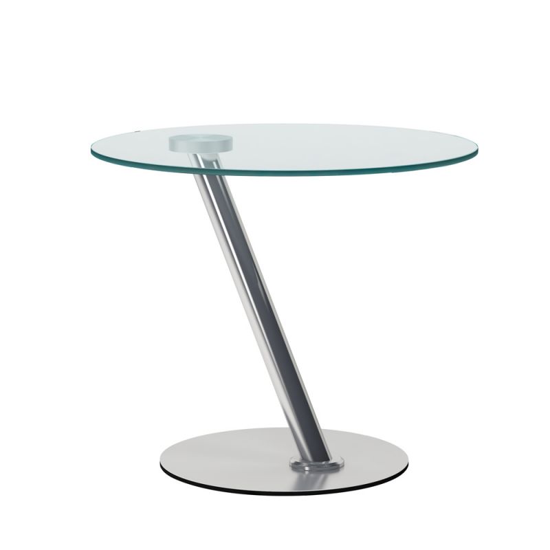 Chintaly - Contemporary Glass Top Lamp Table - 8643-LT