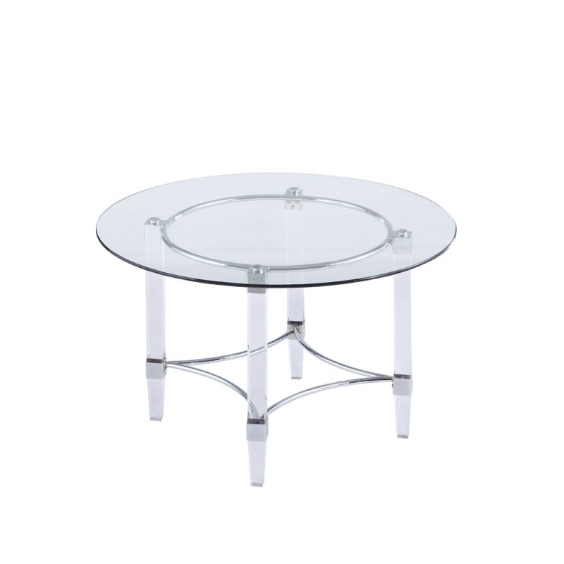 Chintaly - Contemporary Round Glass Top Dining Table - 4038-DT