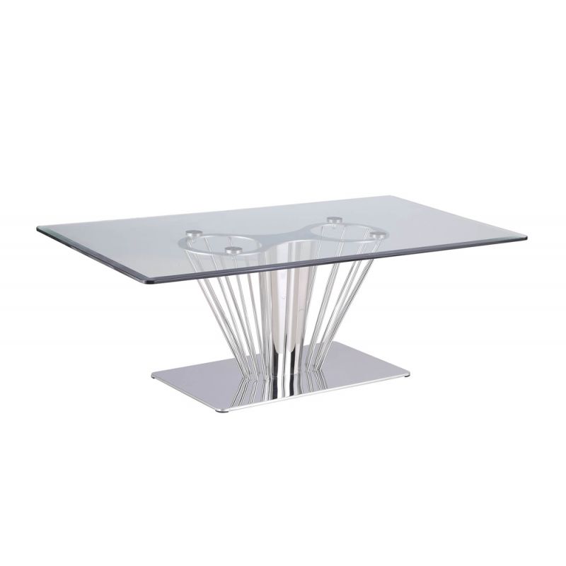 Chintaly - Fernanda Contemporary Rectangular Glass Lamp Table - FERNANDA-CT