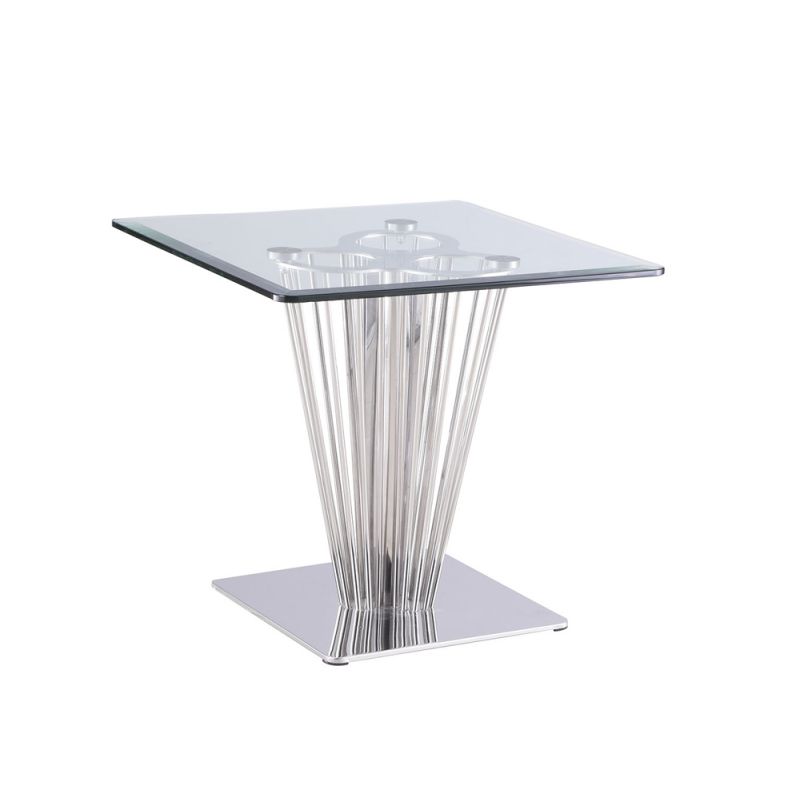 Chintaly - Fernanda Contemporary Square Glass Lamp Table - FERNANDA-LT