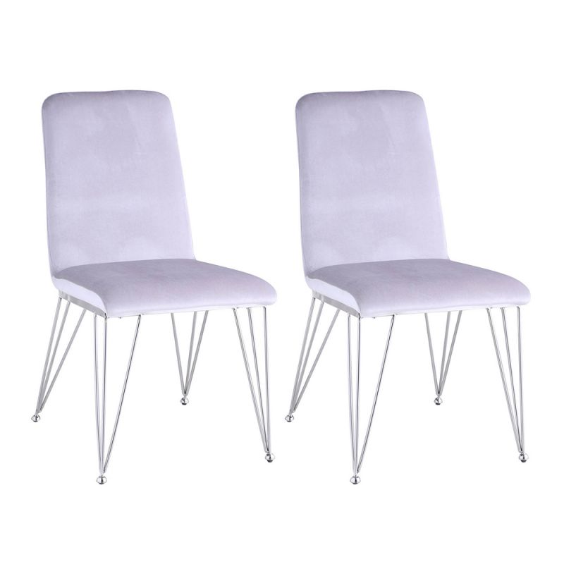 Chintaly - Fernanda Contemporary Upholstered Side Chair (Set of 2) - FERNANDA-SC-GRY