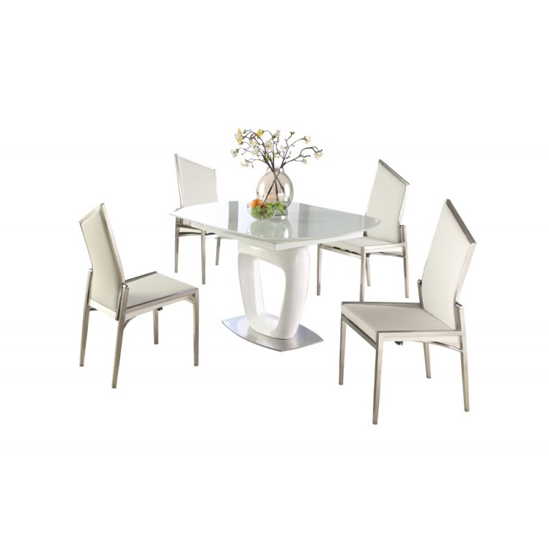 Chintaly - Giuliana 5 Pieces Dining Set Table With 4 Nala Side Chairs - GIULIANA-NALA-5PC