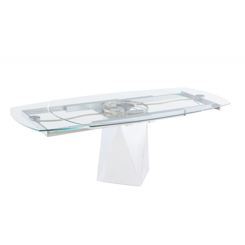 Chintaly - Gloria Contemporary Motion-Extendable Glass Dining Table - GLORIA-DT