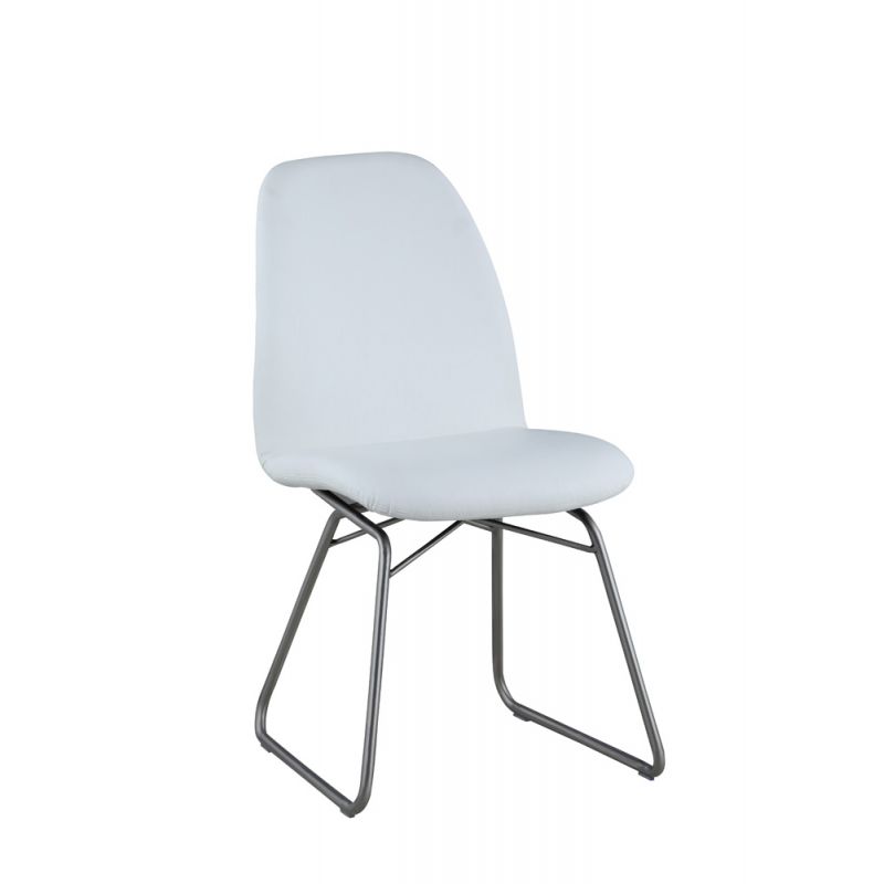 Chintaly - Gretchen - Contemporary Curved-Back Side Chair w/ Sled Base - (Set of 2) - GRETCHEN-SC-WHT