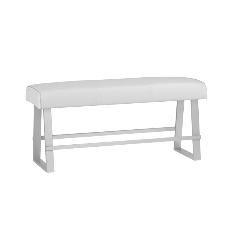 Chintaly - Gwen - Contemporary Counter Height Bench w/ Highlight Stitching - GWEN-CNT-BCH-WHT