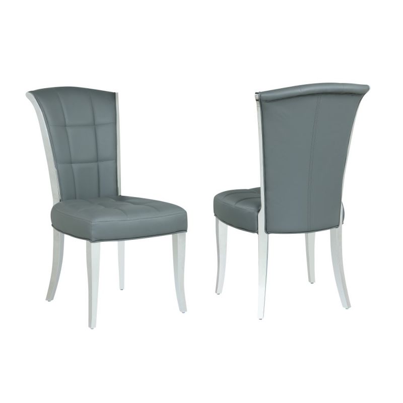 Chintaly - Iris Contemporary Tufted Side Chair (Set of 2) - IRIS-SC-GRY