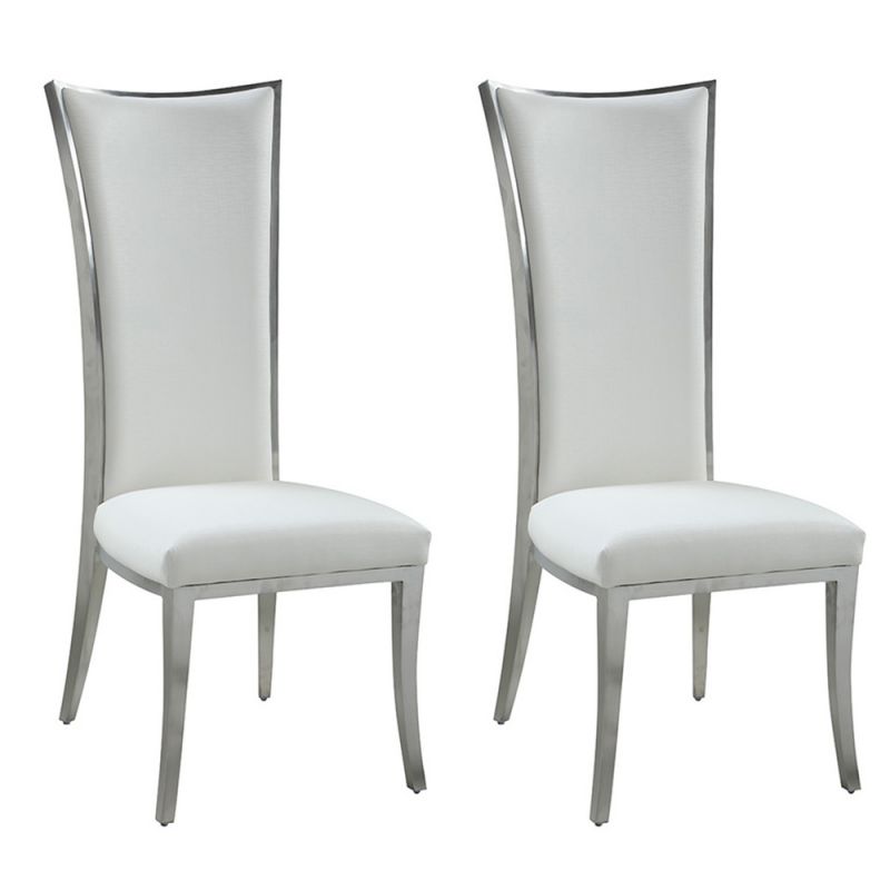 Chintaly - Isabel High Back Side Chair (Set of 2) - ISABEL-SC-WHT-BSH