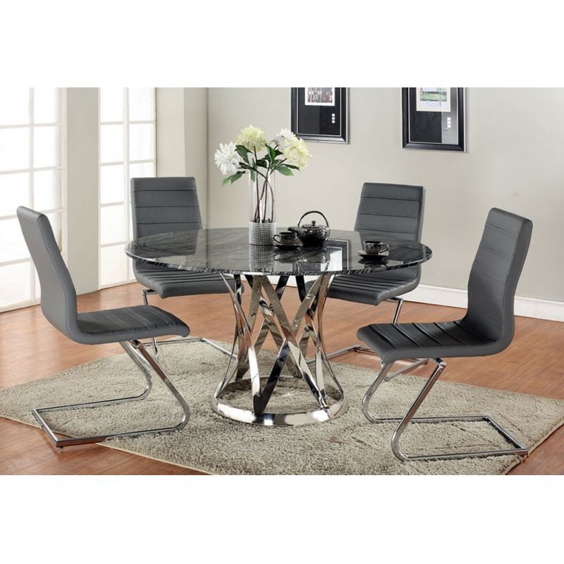 Chintaly - Janet 5 Piece Dining Set With Marble Top -JANET-5 PCS