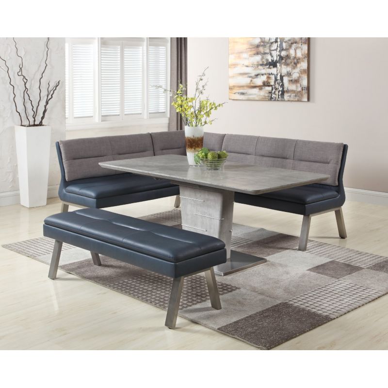 Chintaly - Jezebel 3 Pieces Dining Set Table With Nook And Bench - JEZEBEL-3PC