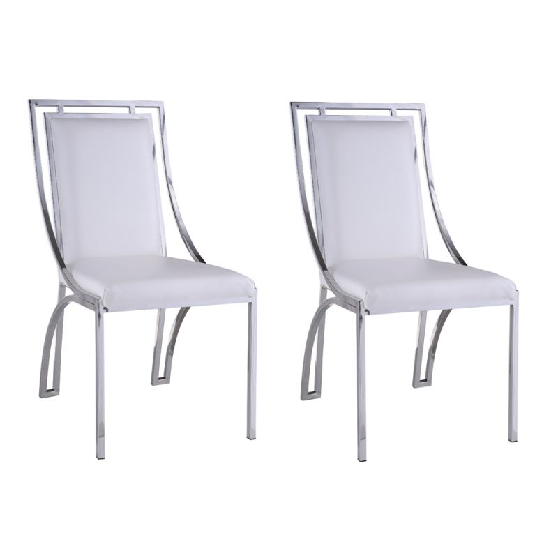 Chintaly - Josie Contemporary Open Frame Side Chair (Set of 2) - JOSIE-SC-WHT