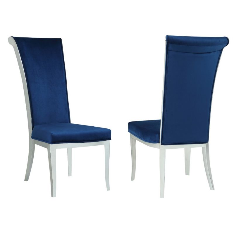 Chintaly - Joy Contemporary High-Back Side Chair (Set of 2) - JOY-SC-BLU-FAB