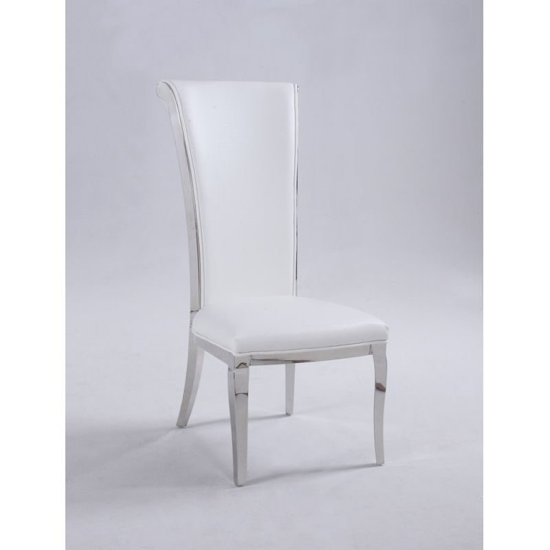Chintaly - Joy Tall Back Side Chair in White PU (Set of 2) - JOY-SC-WHT