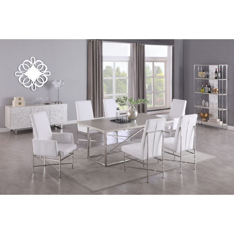 Chintaly - Kendall Contemporary Dining Set with Butterfly Extendable Table & 4 Side Chairs and 2 Arm Chairs - KENDALL-7PC