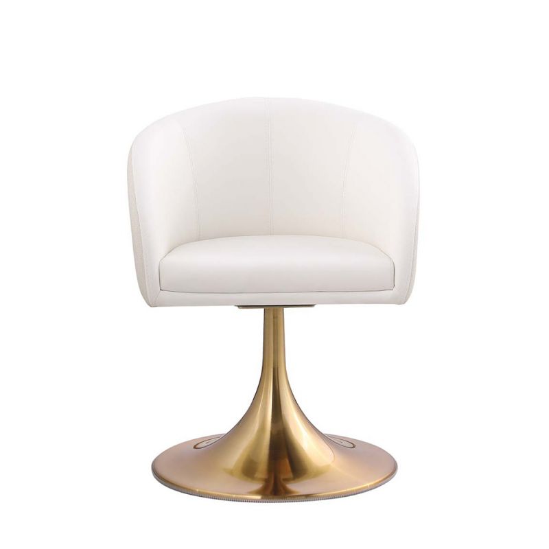 Chintaly - Khloe - Club Style Arm Chair w/ Trumpet Base - KHLOE-AC-2TONE