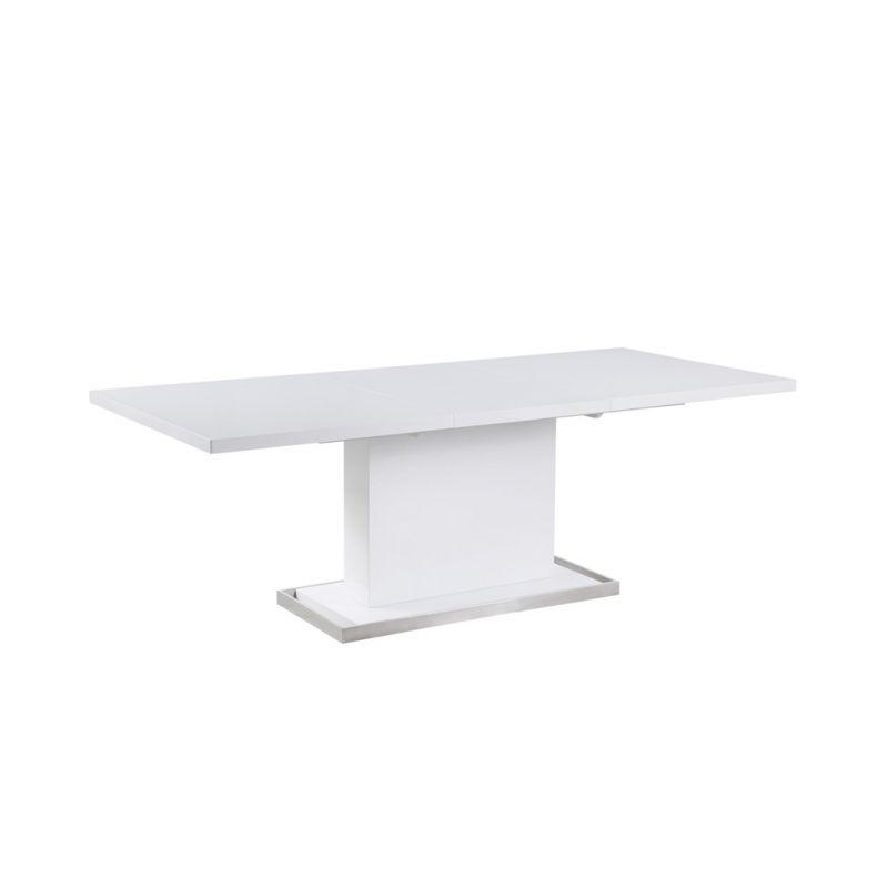 Chintaly - Krista Modern Extendable Gloss White Dining Table - KRISTA-DT