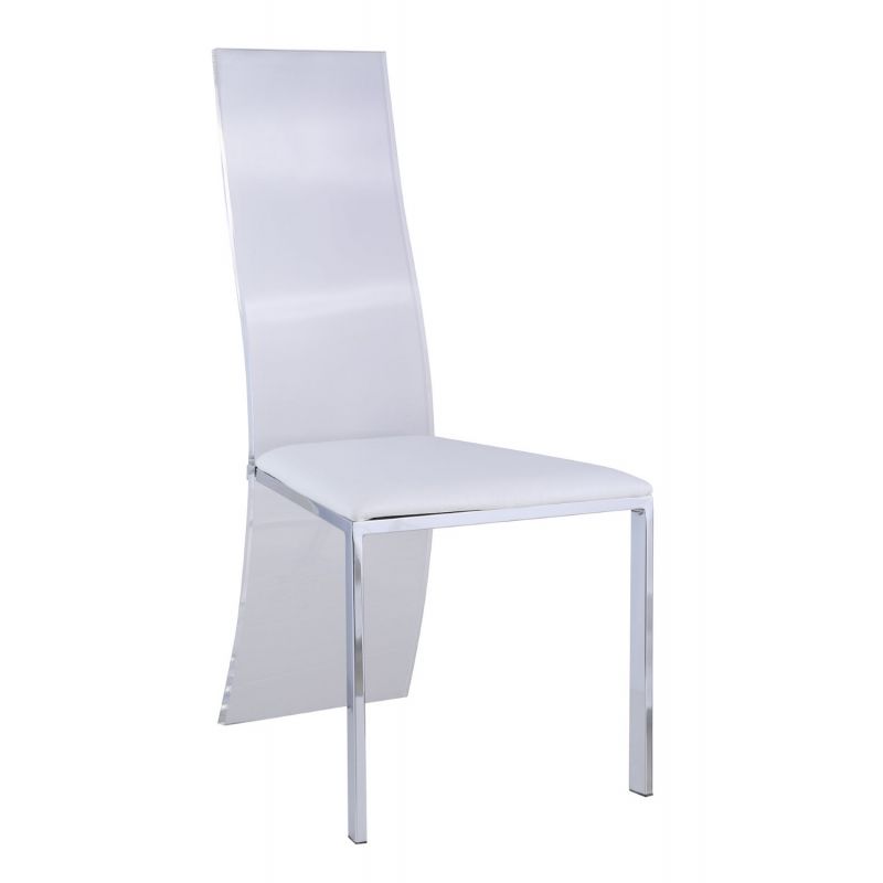 Chintaly - Layla Acrylic High Back Side Chair in White (Set of 2) - LAYLA-SC-WHT