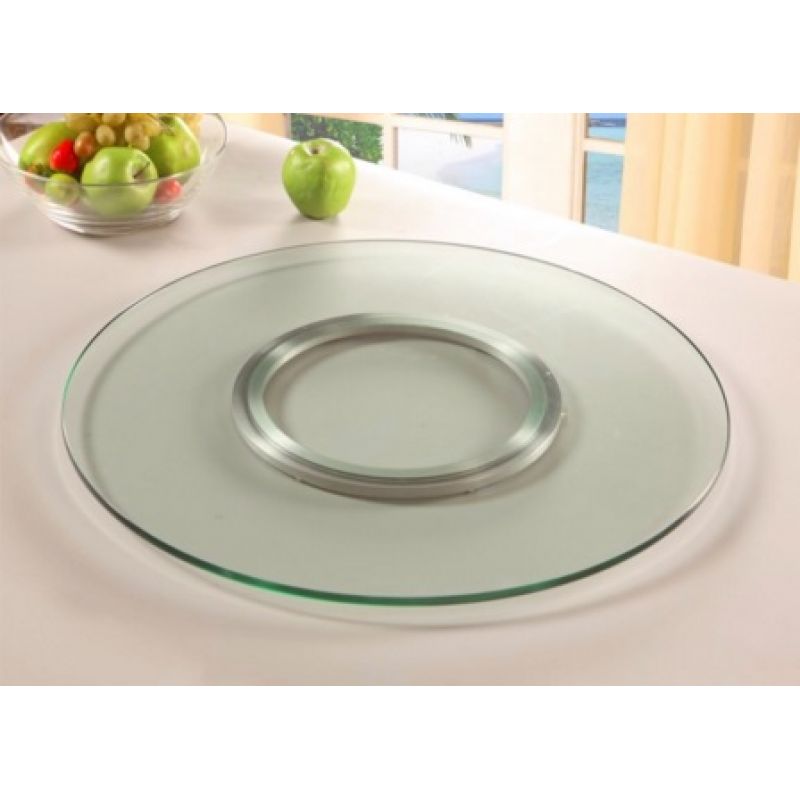 Chintaly - Lazy Susan Round Clear Glass Spinning Tray 24 - LAZY-SUSAN-24N