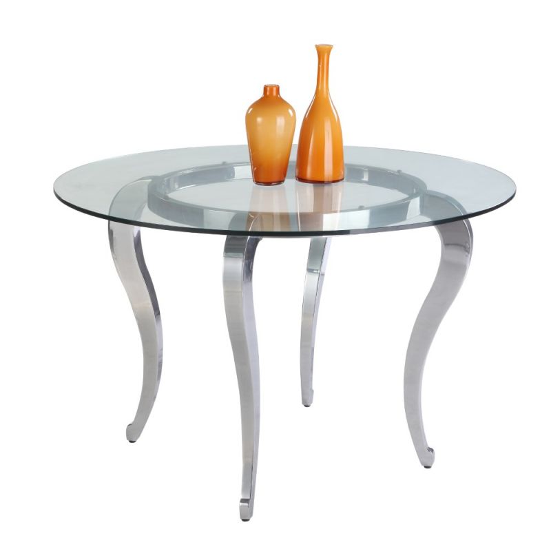 Chintaly - Letty Dining Table With Clear Glass Top - LETTY-DT-GL48