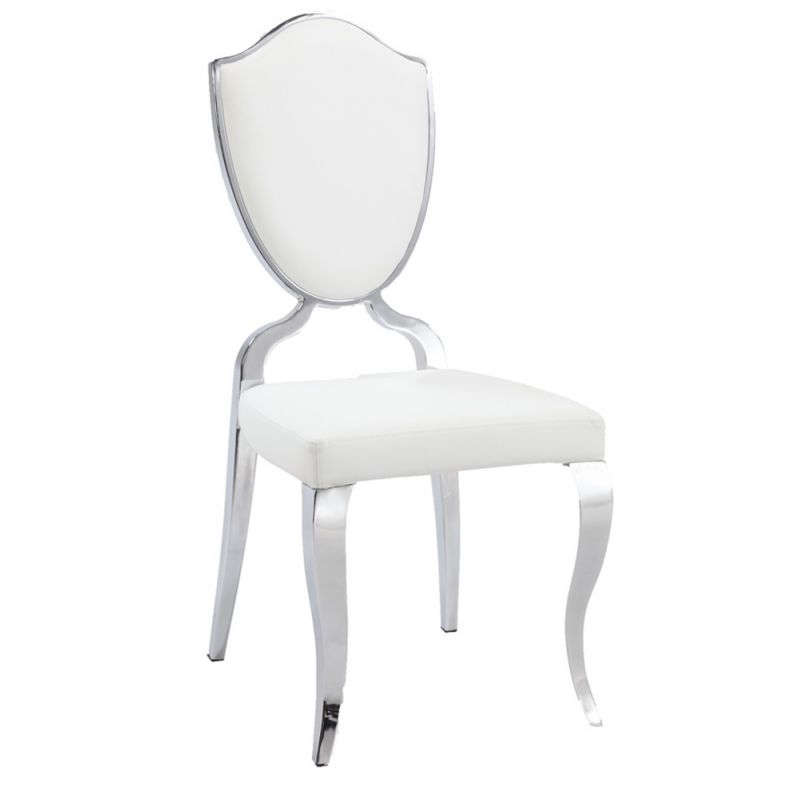 Chintaly - Letty Shield Back Cabriole Designed Legs Side Chair (Set of 2) - LETTY-SC-WHT
