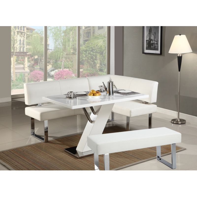 Chintaly - Linden 3 Piece Dining Table Nook And Bench Set - LINDEN-3PC