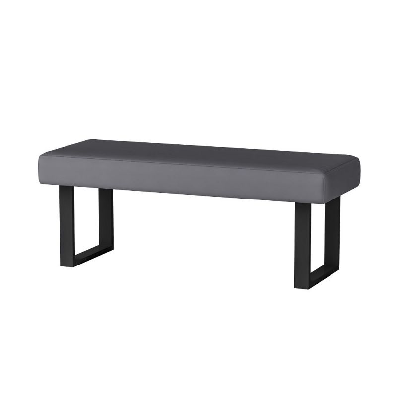 Chintaly - Linden - Upholstered Bench w/ Steel Legs - LINDEN-BCH-GRY