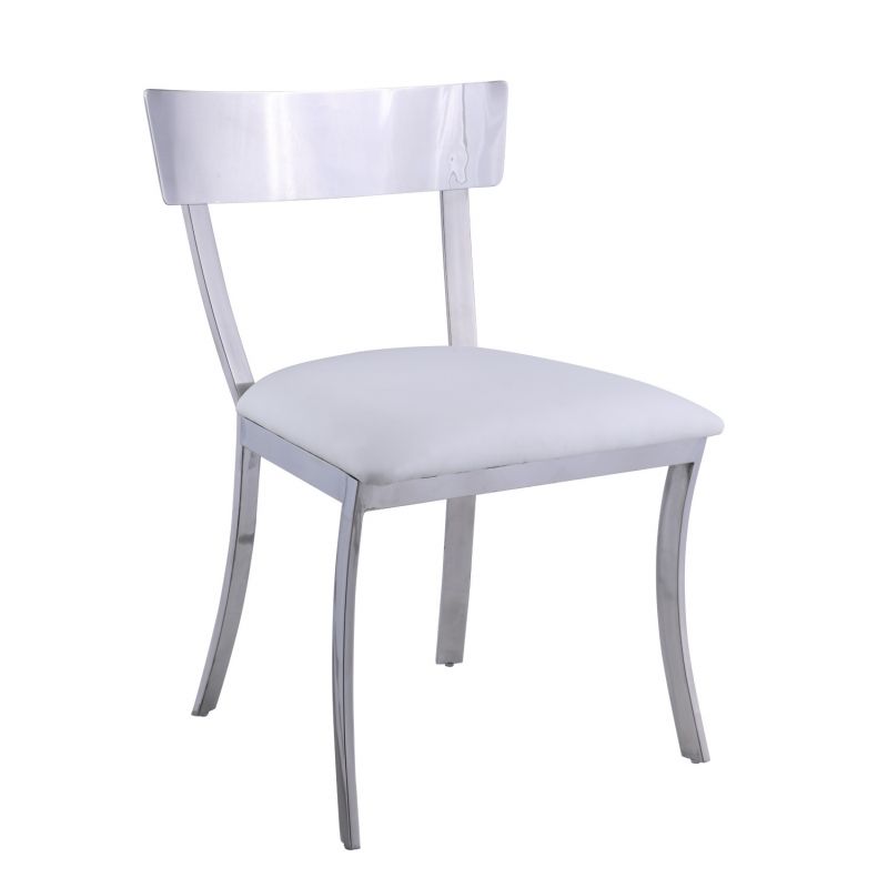 Chintaly - Maiden Contemporary Curved Back Side Chair in White (Set of 2) - MAIDEN-SC-WHT