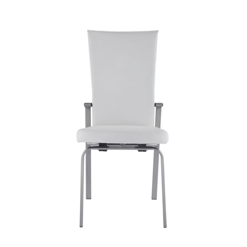 Chintaly - Molly Contemporary Motion-Back Leather Upholstered Side Chair (Set of 2) - MOLLY-SC-WHT-LTH