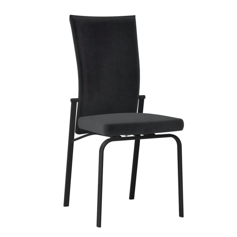 Chintaly - Molly - Contemporary Motion-back Side Chair - (Set of 2) - MOLLY-SC-BLK-BLK-FAB