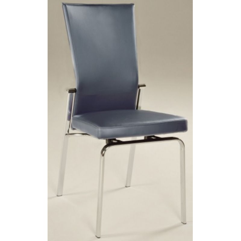 Chintaly - Molly Motion Back Side Chair in Gray PU (Set of 2) - MOLLY-SC-GRY